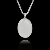 Colgante Conmemorativo con Piedra Cerámica Ovalada, Plata de Ley 925